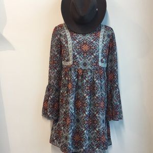 ✨BOHO FLORAL  LONG SLEEVE DRESS - flare sleeve